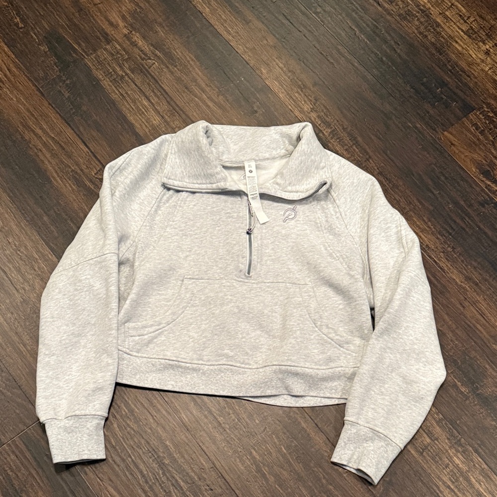 Lululemon Peleton Heather Gray Half-Zip Sweatshirt